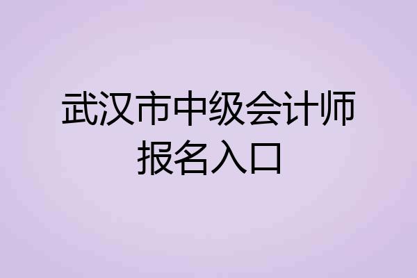 武汉市中级会计师报名入口