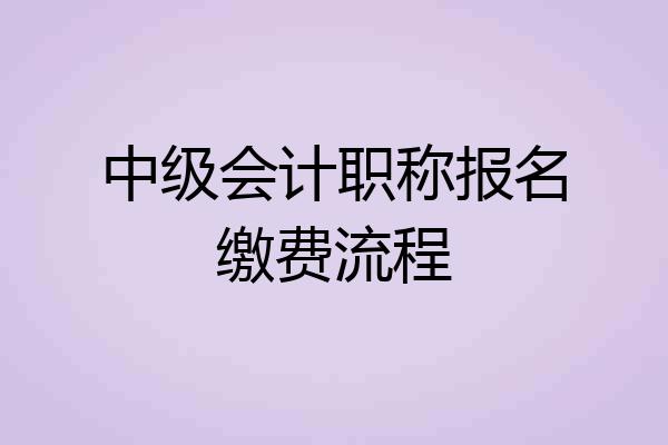 中级会计职称报名缴费流程