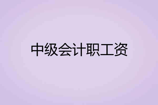 中级会计职工资
