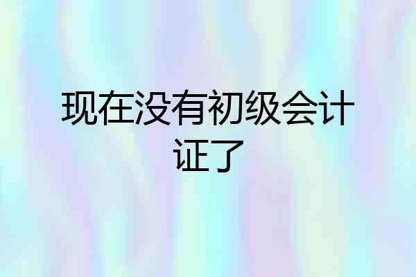 现在没有初级会计证了