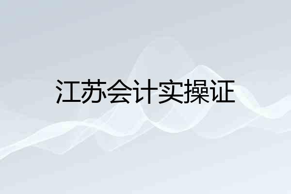 江苏会计实操证
