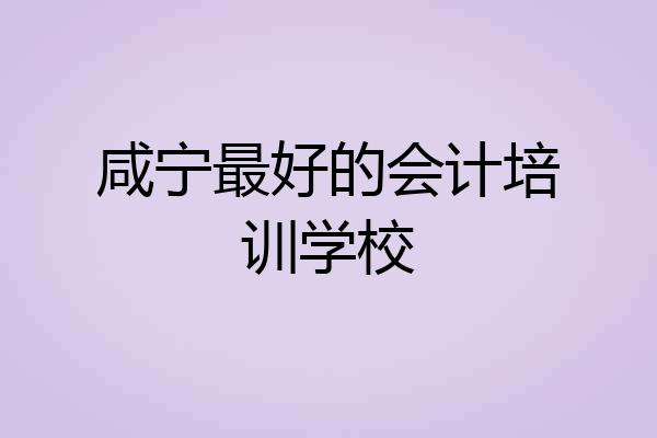 咸宁最好的会计培训学校