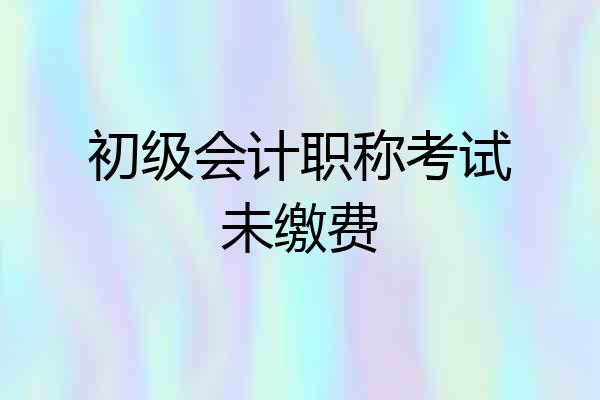 初级会计职称考试未缴费
