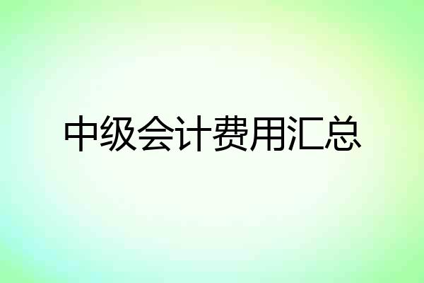 中级会计费用汇总
