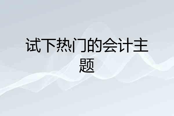 试下热门的会计主题
