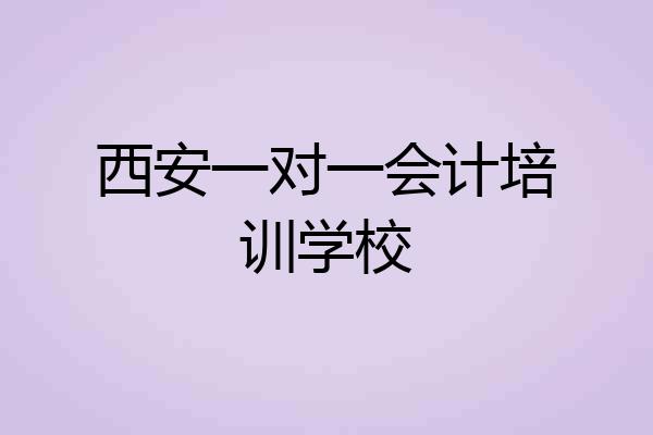 西安一对一会计培训学校