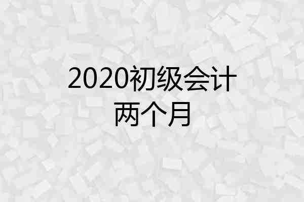 2020初级会计两个月