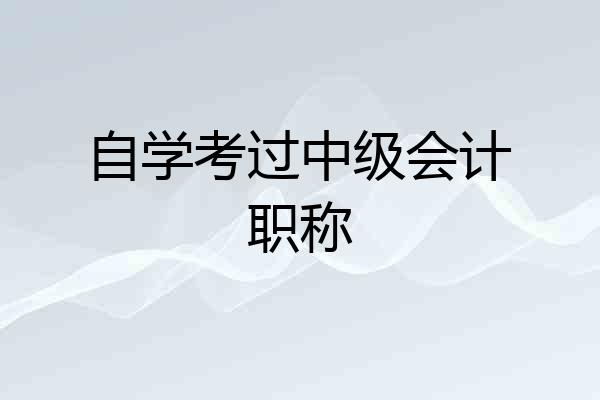 自学考过中级会计职称