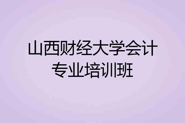 山西财经大学会计专业培训班