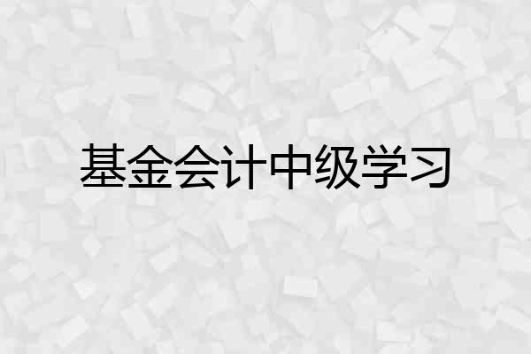 基金会计中级学习