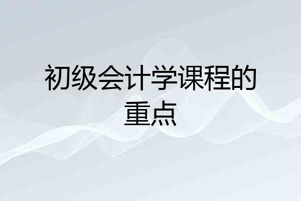 初级会计学课程的重点