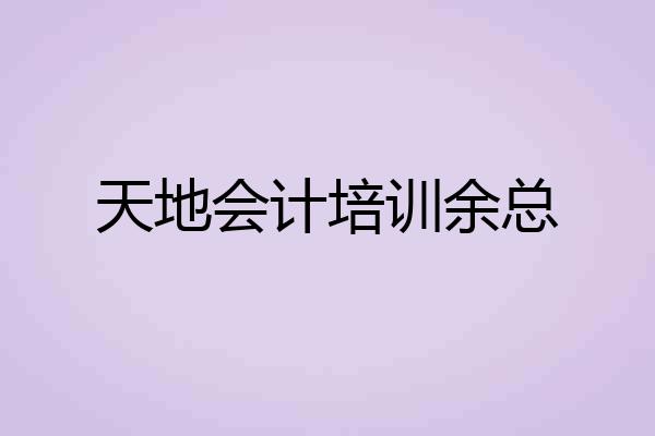 天地会计培训余总