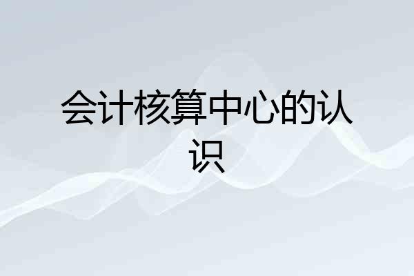 会计核算中心的认识