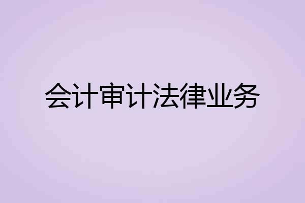 会计审计法律业务
