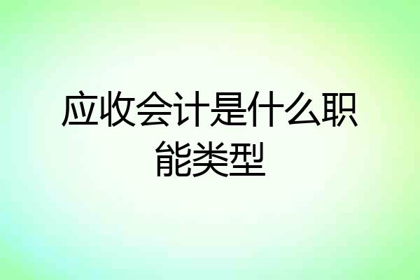 应收会计是什么职能类型