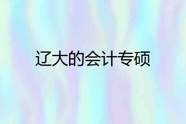辽大的会计专硕