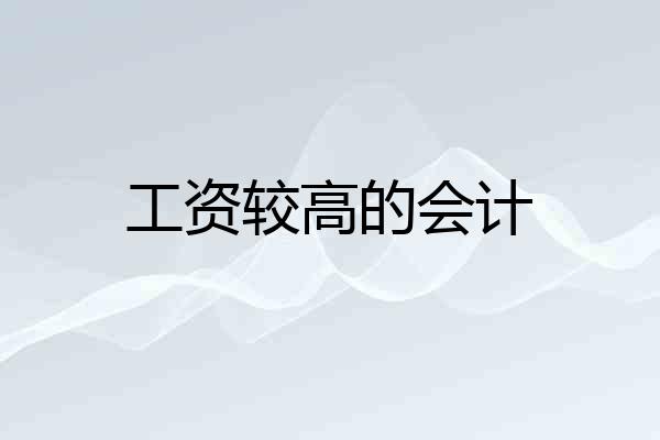 工资较高的会计