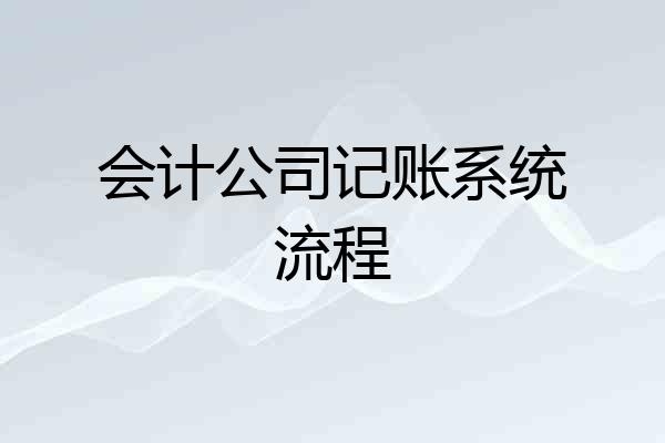 会计公司记账系统流程