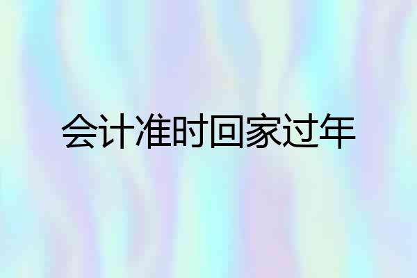 会计准时回家过年