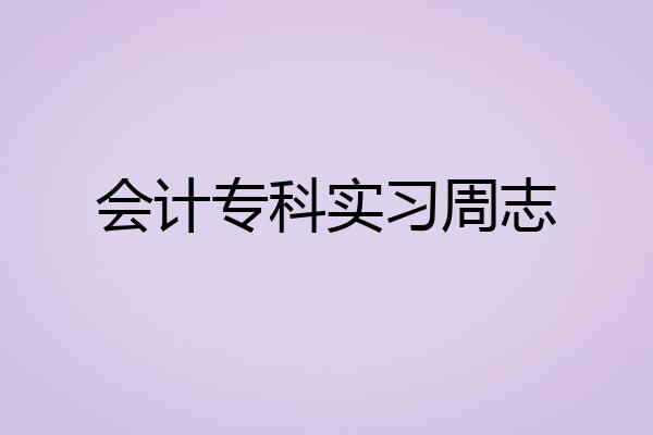 会计专科实习周志