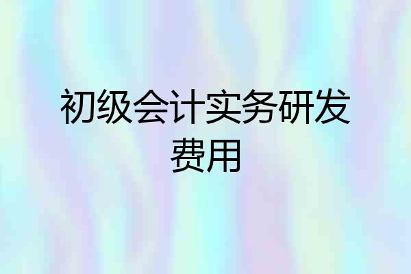 初级会计实务研发费用