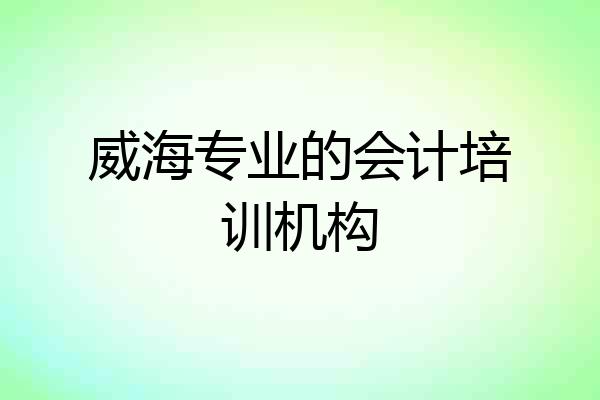 威海专业的会计培训机构