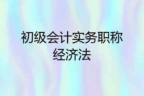 初级会计实务职称经济法