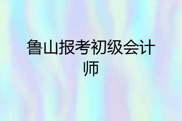 鲁山报考初级会计师