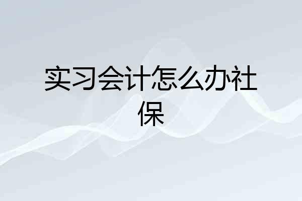 实习会计怎么办社保