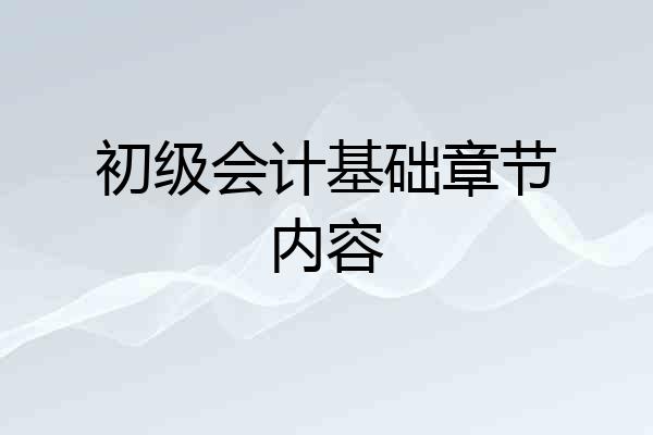 初级会计基础章节内容