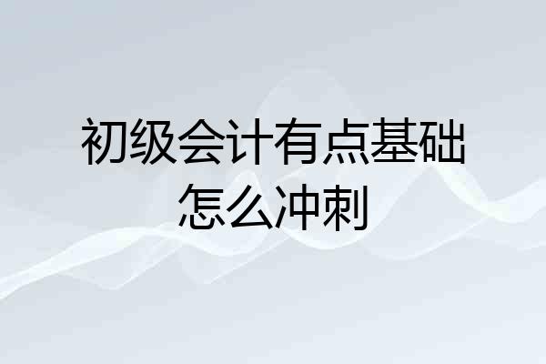 初级会计有点基础怎么冲刺