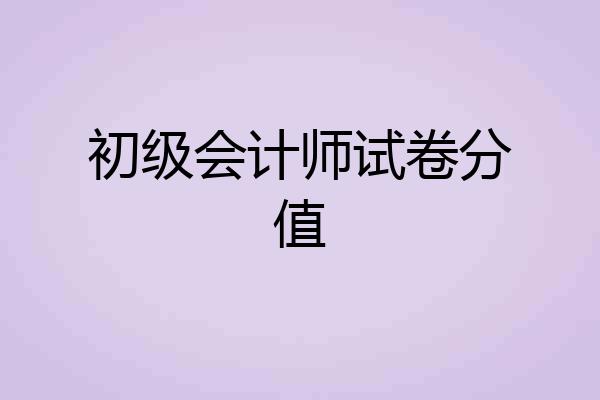 初级会计师试卷分值