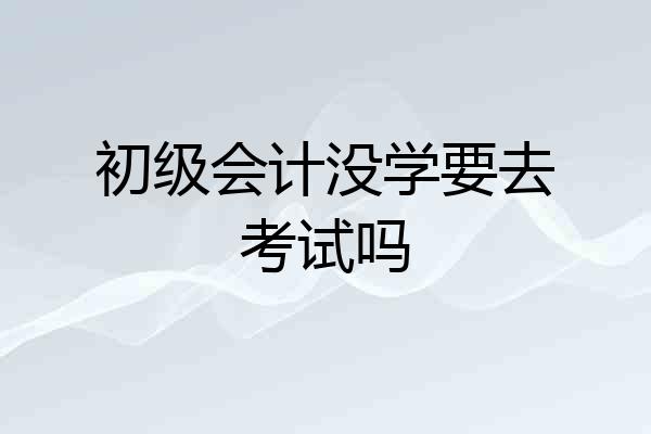 初级会计没学要去考试吗