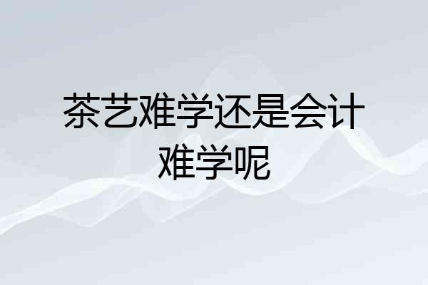 茶艺难学还是会计难学呢