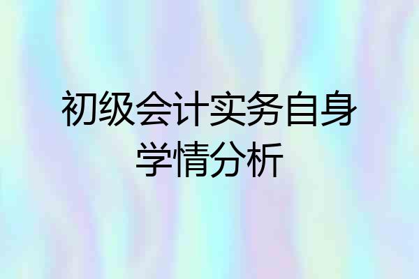 初级会计实务自身学情分析