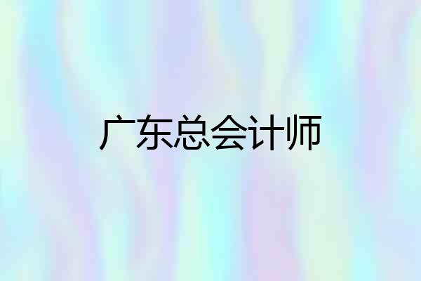 广东总会计师