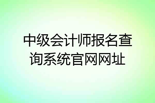 中级会计师报名查询系统官网网址
