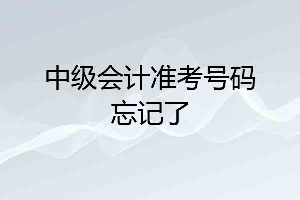 中级会计准考号码忘记了