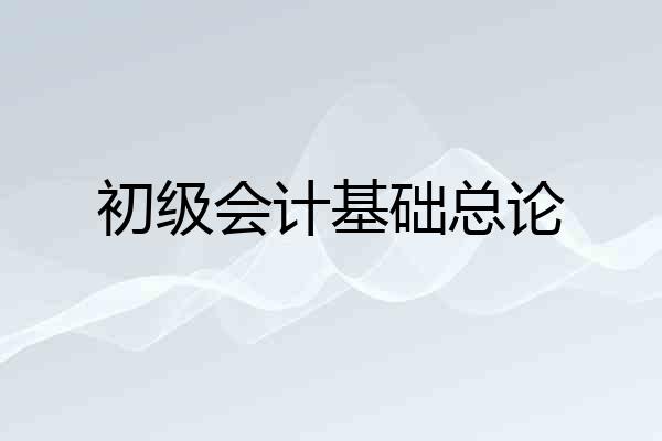 初级会计基础总论