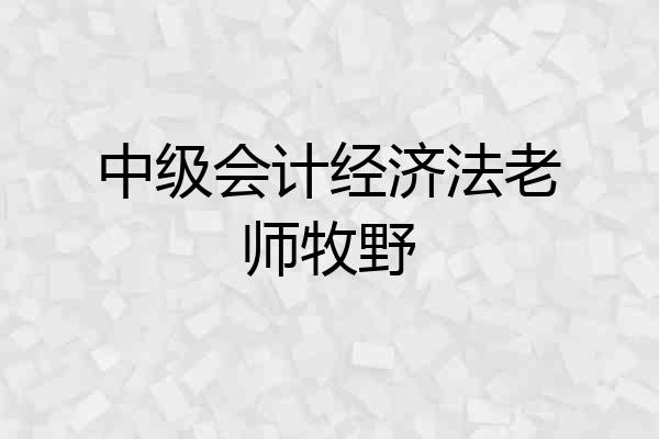 中级会计经济法老师牧野