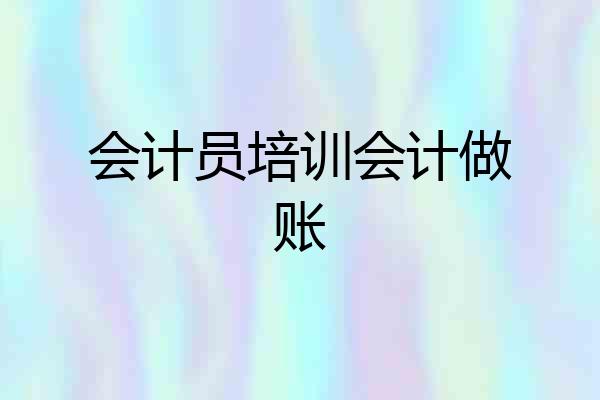 会计员培训会计做账