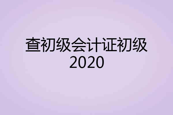 查初级会计证初级2020