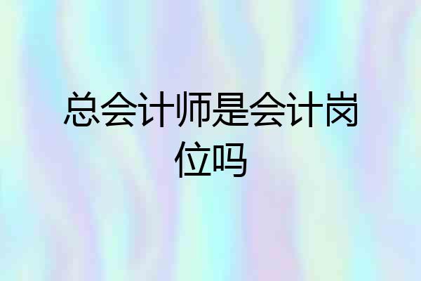 总会计师是会计岗位吗