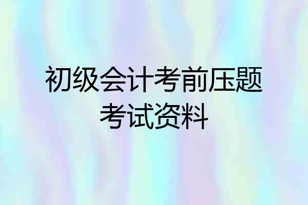 初级会计考前压题考试资料