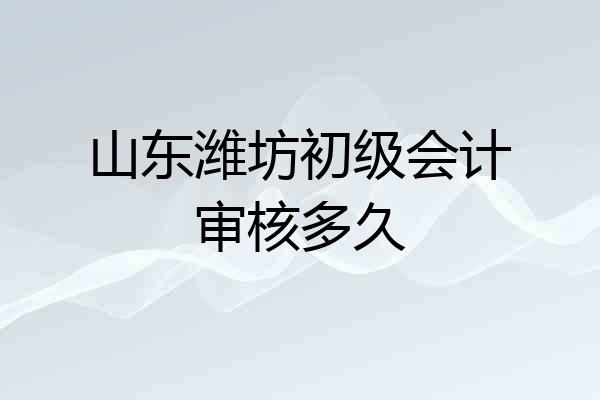 山东潍坊初级会计审核多久