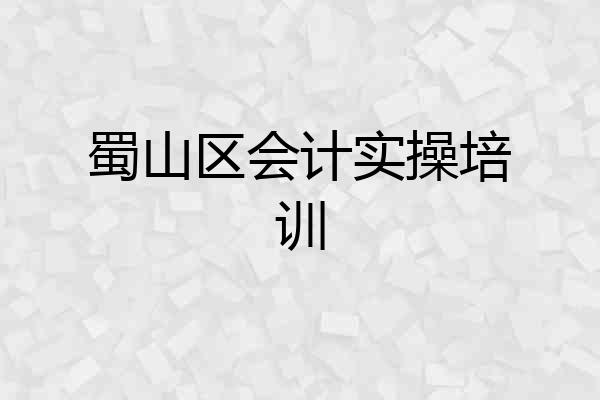 蜀山区会计实操培训