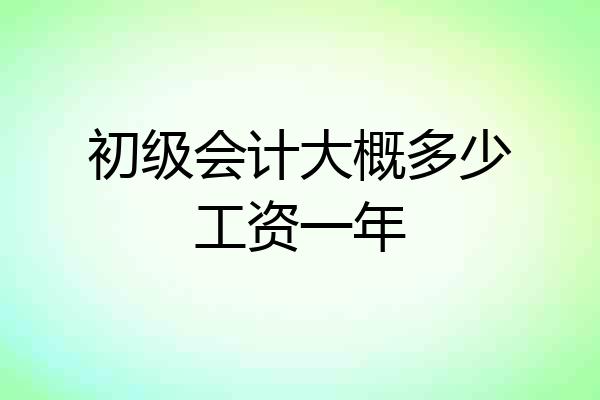 初级会计大概多少工资一年
