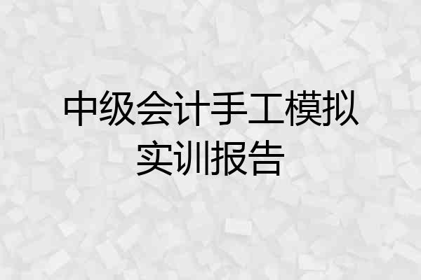 中级会计手工模拟实训报告