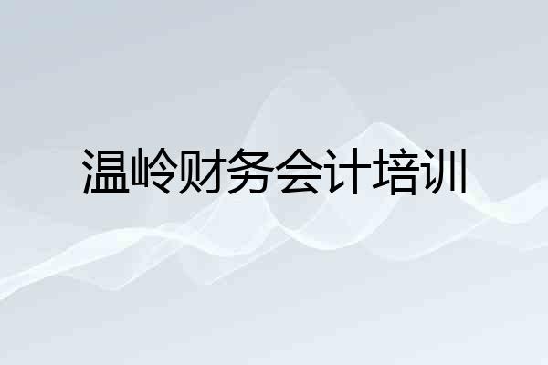 温岭财务会计培训
