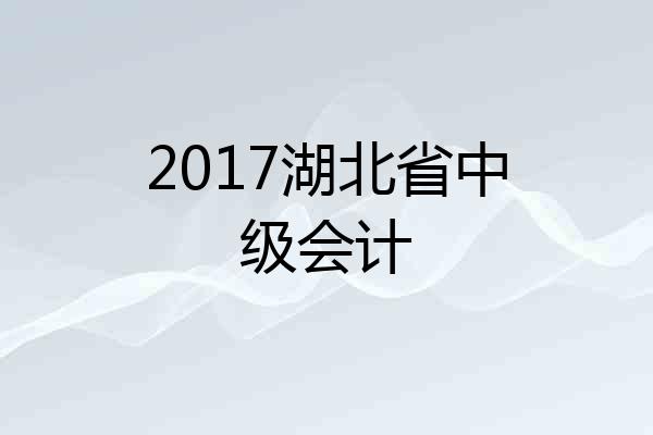 2017湖北省中级会计
